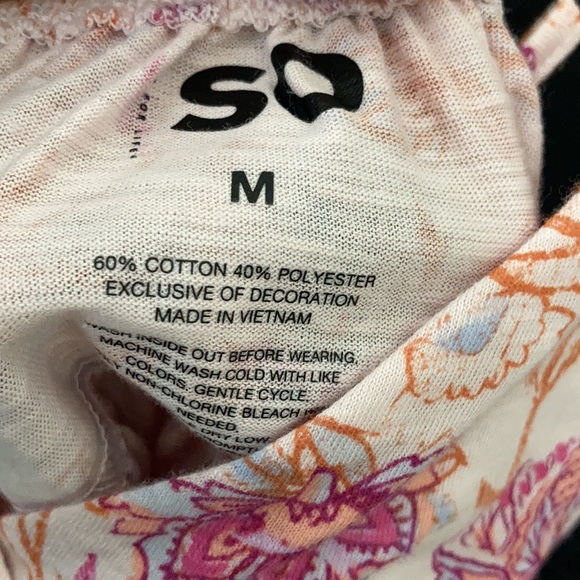 SO pink floral tiered cami boho top M XL or XXL jr - Picture 15 of 17